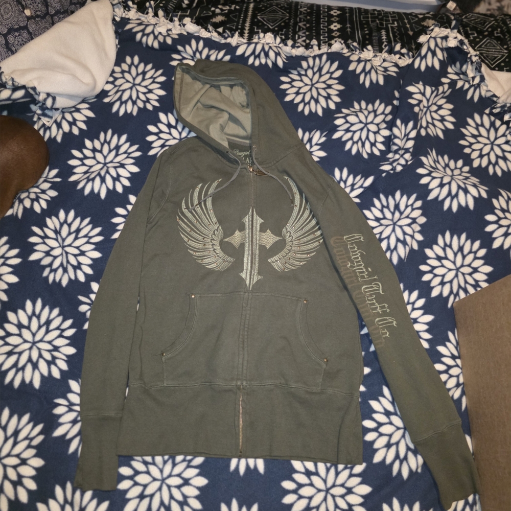 Cowgirl Tuff Gray Zip-Up Hoodie
